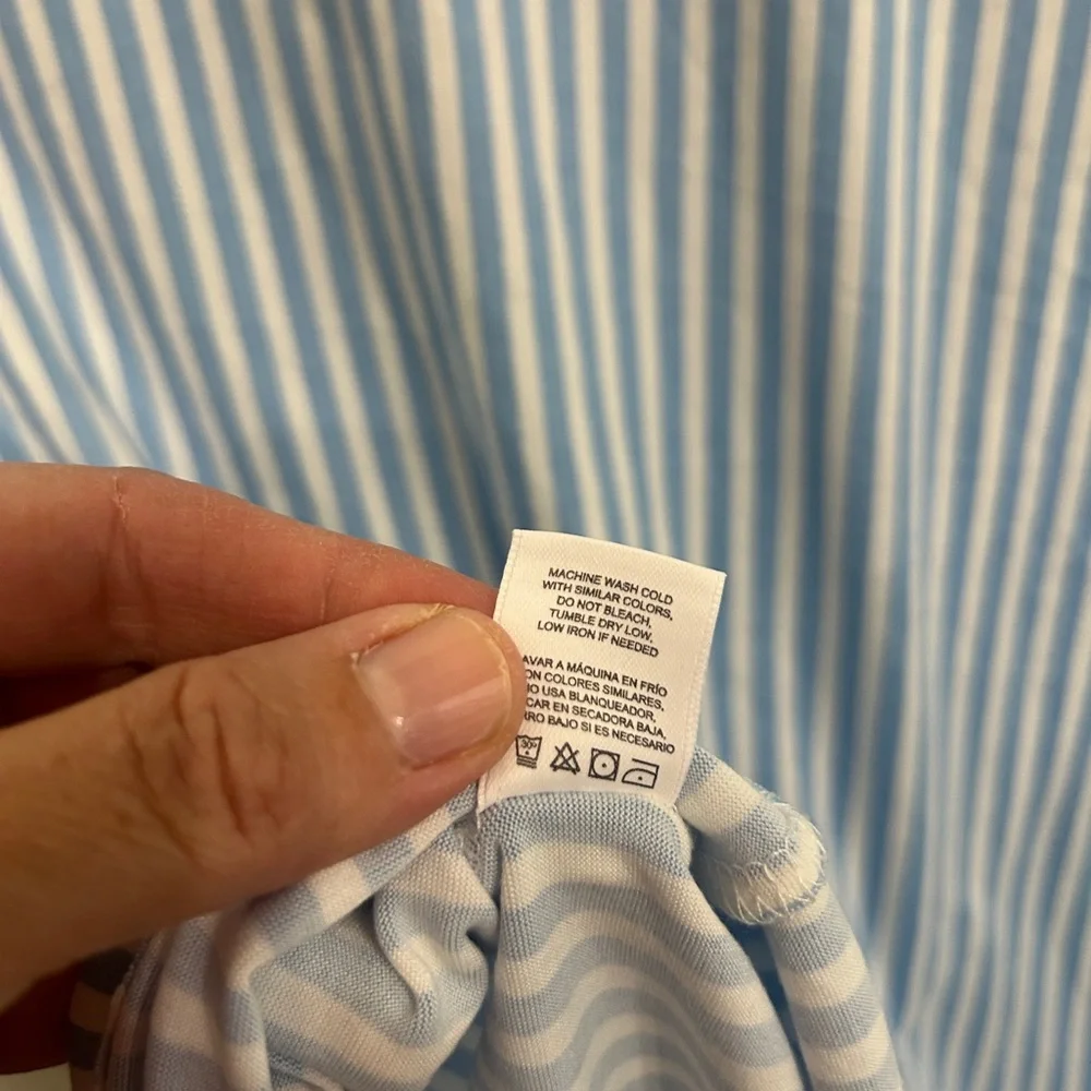 New NWT Rampage Blue and White Striped Pajama Set with Red Heart and piping. - Picture 8 of 14